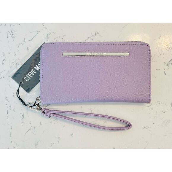 Steve Madden Wallet Wristlet Lavender Purple Zip Around Smartphone Organizer - Picture 1 of 5